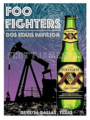 Foo Fighters Dallas TX Concert Poster 18x24 By Scott James Limited 100 • $80