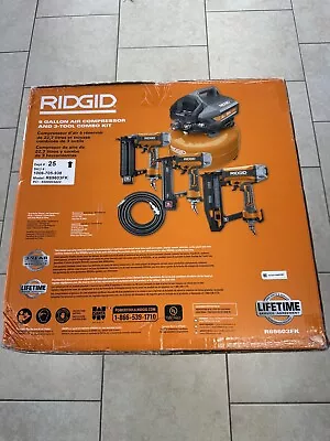 RIDGID 120V 6 Gallon Air Compressor & 3 Tool Combo Kit Model R69603FK Brand New • $68