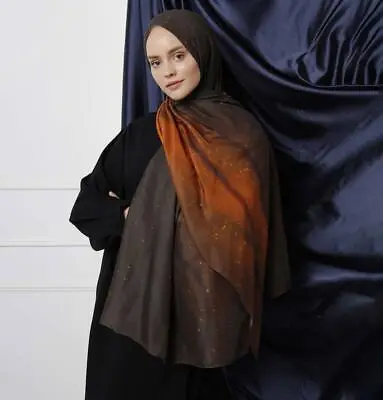 Modefa Galaxy Turkish Modest Wrap Hijab Shawl - Burnt Orange • $17.98