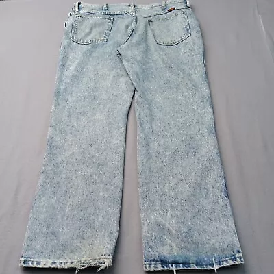 Vintage Rustler Jeans 34x29 Blue Acid Wash USA Distressed Stained Chore Soft • $16.95