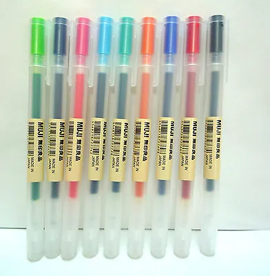 MUJI Color Gel Ink Ballpoint Pen All Color Set 0.38mm / 9 Pieces / Made In Japan • $16.99