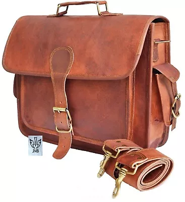 16 Inch Men's Genuine Vintage Leather Messenger Bag Shoulder Laptop Briefcase • $70