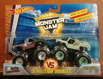 NEW Hot Wheels Demolition Doubles Monster Jam Metal Mulisha-VS-Soldier Fortune • $11.98