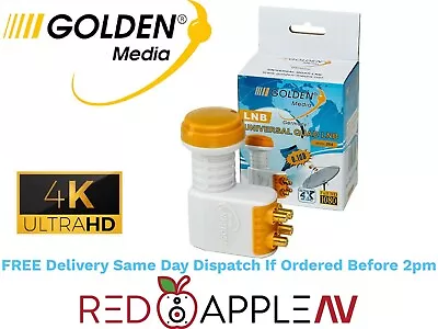 Golden Media 4K 0.1 DB GM204 Quad LNB With Gold-Plated Contacts Full HD • £16.99