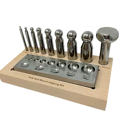 Jewellers Oval & Round Dapping Block Punch Set Forming Shaping Doming Metal Form • £64.99