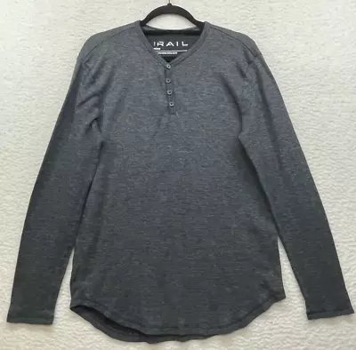 The Rail Shirt Mens Medium Gray Henley V Neck Casual Pullover Menswear Nordstrom • $19.88