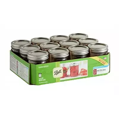 Ball Mason Jars With Lids & Bands Regular Mouth 8 Oz 12 CT • $13.49