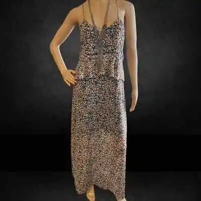 Zara Basic Floral Peplum Criss Cross Maxi Dress • $19