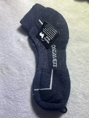 2 Pair Black Gray Ankle RedWing 70% Merino Wool Socks Ballston Men Size L 9-12 • $32.99