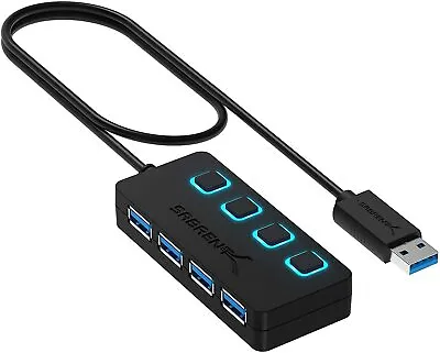 £8.59 • Buy Sabrent 4-Port USB 3.0 Hub With Individual LED Power Switches HB-UM43