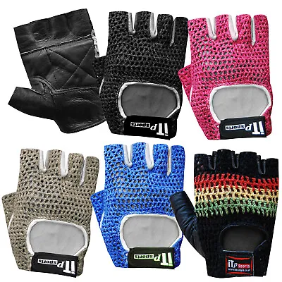 £3.99 • Buy Leather Weight Lifting Gloves Gym Training Body Building Workout Gloves Mesh