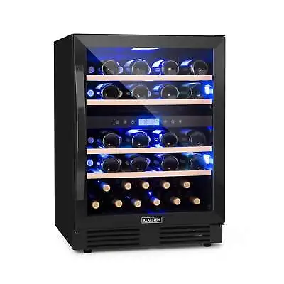 £762.49 • Buy Wine Fridge Refrigerator Drinks Cooler 129 L 43 Bottles Touch 2 Zones LED Black 