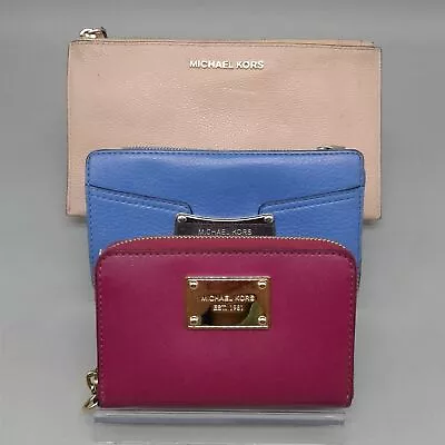Lot 1.01 Lbs. Of Assorted Michael Kors Bold Solid Leather Wallet Handbag Purse • $19.99