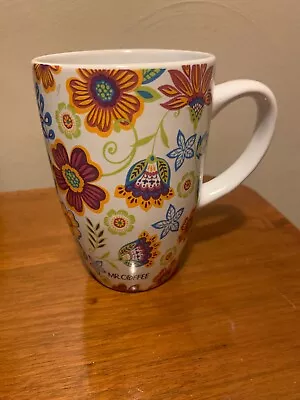 Mr. Coffee Ceramic Flower Mug Cup Yellow Greenblue Flowers 5.25  Tall • $6