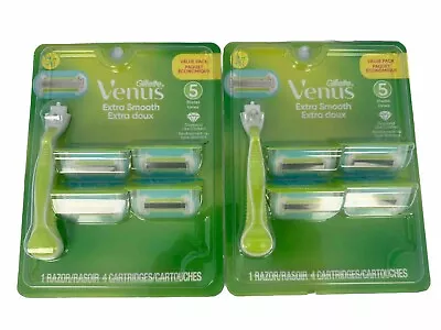 Gillette Venus Value Pack Extra Smooth Razor & 4 Refill Cartridges Lot Of 2 NEW • $21.99