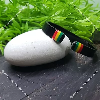 Rasta Roots Acrylic Cuff Bracelet Square Tip Reggae Colour Handmade Jewellery • $6.21