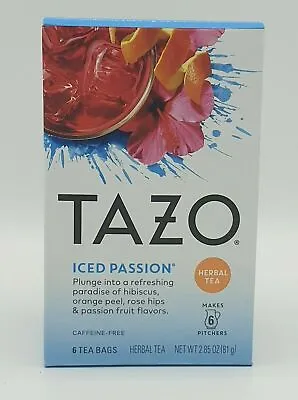 £9.99 • Buy Tazo ICED Passion Herbal Tea Caffeine Free 20 Tea Bags