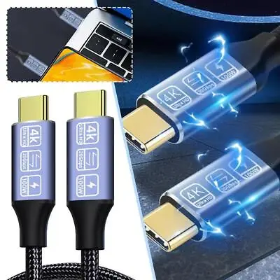 100W 5A USB 3.2 Gen 2x2 Type C Cable 20Gbps 4K@60Hz Charging Data Sync Fast F5F9 • £4.32