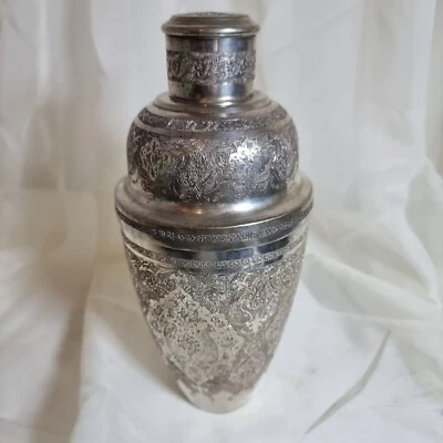 £550 • Buy Exquisite Persian Hallmarked Silver Cocktail Shaker - Early 20th Century