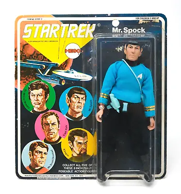 Vintage 1974 Mego Star Trek Mr. Spock 8  Poseable Action Figure White Logo SOC • $425
