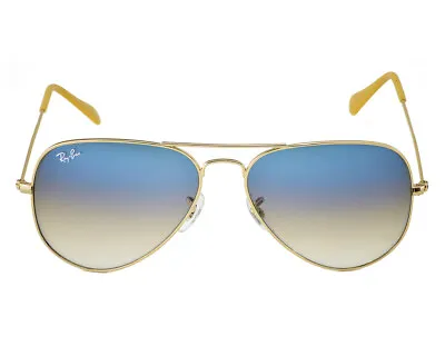 Ray-Ban Sunglasses RB3025 Aviator Gradient Gold Frame Light Blue Lenses 58mm • $66.99