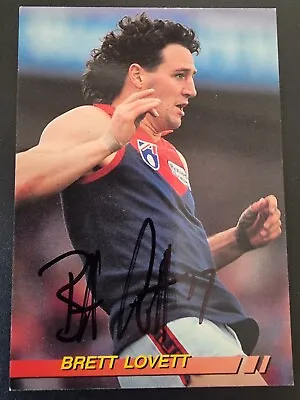 Melbourne Demons Afl Football Signed Cards X 4 Brett Lovett • $10