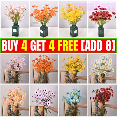 Artificial Silk Fake Daisy Flowers Bouquet Wedding Party Home Outdoor Decor UK • £2.65