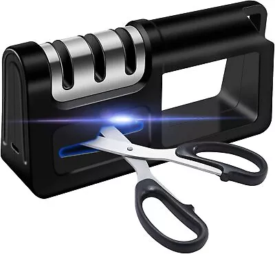 £8.99 • Buy 4 Stage Handheld Senzu Knife Sharpener Kitchen Ceramic Stone Tungsten Carbide UK