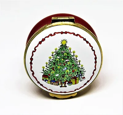 $79.99 • Buy Crummles English Enamel Box - Christmas Tree & Toys & Presents - Williamsburg Va