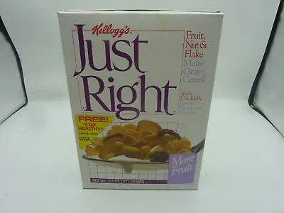 Vintage Kelloggs Just Right Empty Cereal Box W/Garfield Back Premium OFFER 1980s • $84.29