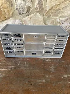 Vintage Akro-Mils Model 10-136 Gray 23 Drawer Plastic Storage Cabinet • $69.99