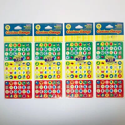 4 SMILE MAKERS 720 Pack '06 PBS Curious George Mini Dots Sheet=2880 Stickers USA • $14.99