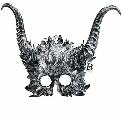 $32.95 • Buy Owl Horns Masquerade Ball Mask Plague Doctor Bird Halloween Cosplay Silver