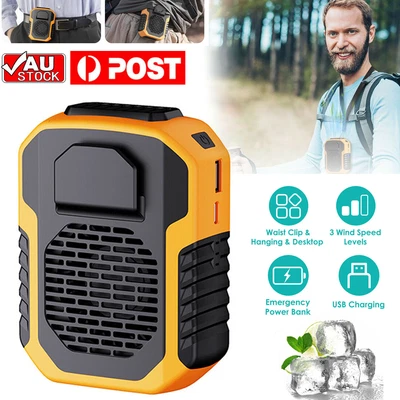 $20.95 • Buy Waist Clip Fan 6000mAh USB Rechargeable Fan Working Cooling Fan Hand Free Fan