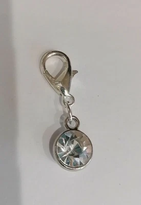 £1.99 • Buy April Birthstone Clip On Dangle Charms Bracelet Jewellery Gift