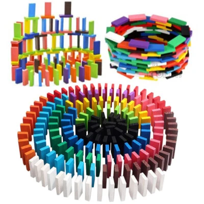 £8.99 • Buy 240pcs Coloured Wooden Tumbling Dominoes Games For Kids Childrens Fun Play Toy