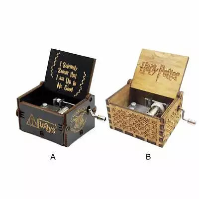 Harry Potter Music Box Engraved Wooden Hand Cranked Interesting Toy Xmas Gift AU • $14.65