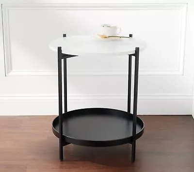 Luxe Rachel Zoe 23  2-Tier Faux Marble Side Table • $99.99