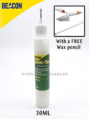 Gem-Tac Glue For Applying Swarovski Crystals 30ml With 1Wax Picker Pencil Free • $18.73