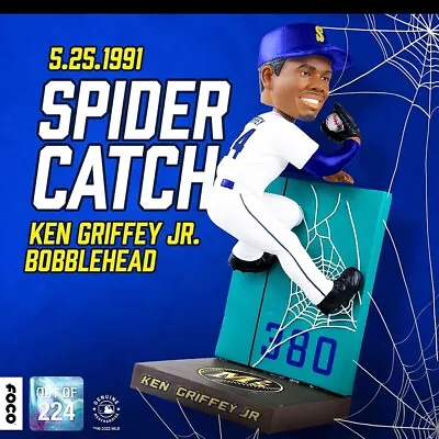 KEN GRIFFEY JR. Seattle Mariners 1991  Spider Wall Catch  MLB Bobblehead • $127