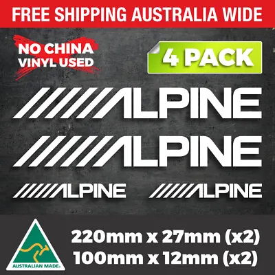 4 X Alpine Sticker Decal - Window Car Audio JDM Euro Stereo Subwoofer Bass Drift • $6.75