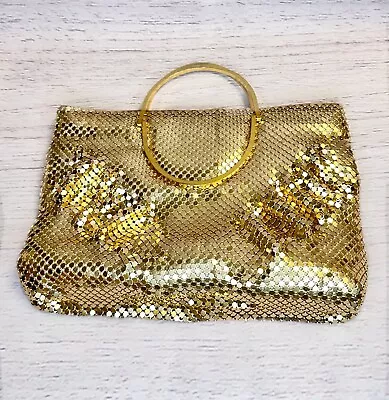 Vintage Evening Bag | 1960s Vintage Gold Chainmail Evening Bag Unique Bags • £32