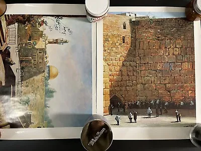 Vintage Joseph Sheppard Western Wall Jerusalem Paintings Art Prints Set 20x16”  • $15