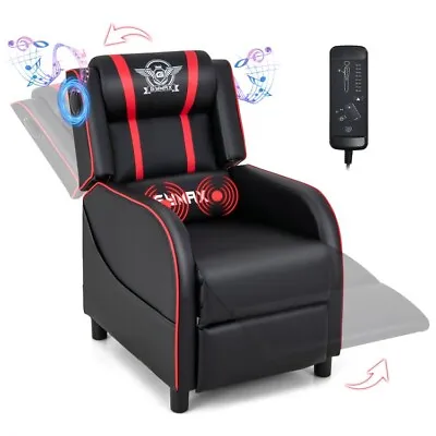 Massage Gaming Recliner Padded Chair W/Side Pocket & Built-in Bluetooth Speakers • $228.97