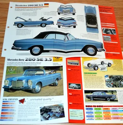 1970 Mercedes 280se Convertible Specs Info Poster Original Brochure 68 280 Se • $14.99