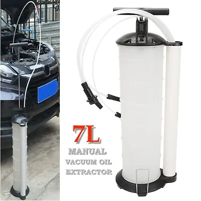 Oil Fluid Extractor 7L Manual Vacuum Fuel Coolant Pump Transfer Siphon Suction • $48.36