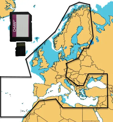 2021 C-MAP DISCOVER MAP CHART MicroSD SD CARD ALL EUROPE COASTAL + INLAND WATERS • £49