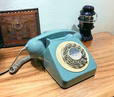 746 Retro Corded Telephone Teal & Cream  By Wild & Wolf ~ VGC • £25.75