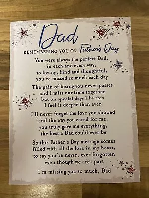 £2.50 • Buy Grave/ Cemetery/ Memorial Card. Heartfelt Message. Dad. Fathers Day
