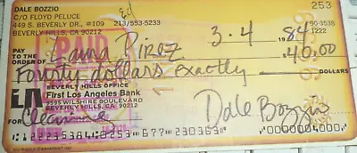 Dale Bozzio Missing Persons Zappa Signed Person Check Very Rare • $49.95